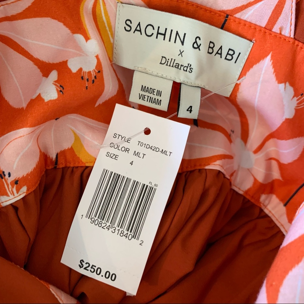 Sachin & Babi Dress Dany Floral V-Neck Sleeveless Midi 4 NWT - Picture 8 of 10